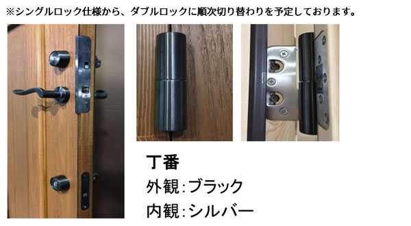 シングルロック仕様から、ダブルロックに順次切り替わりを予定しております。