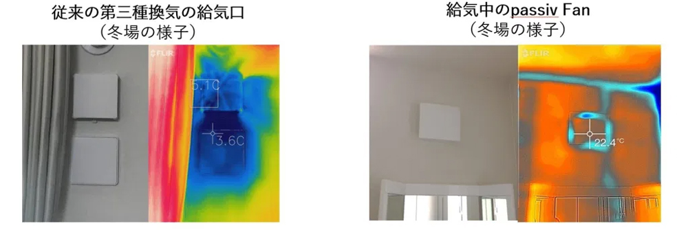 給気口の温度の違い